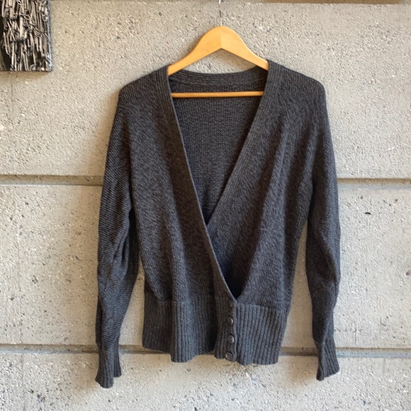 Ralph Lauren Sweaters - Ralph Lauren Gray Knit Ballet Wrap Style Sweater